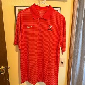 Nike Men's Red Polo Shirt University Virginia Cavaliers Golf Shirt NEW with TAGS